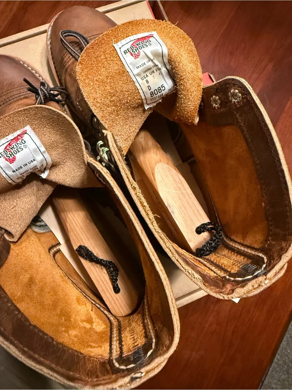 Red Wing Shoes Brown Leather Lace-Up Work Boots